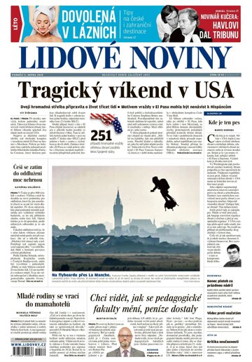 Obálka e-magazínu Lidové noviny 5.8.2019