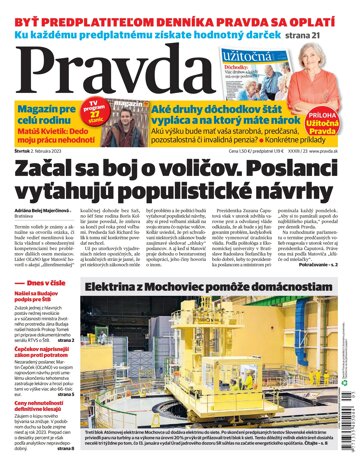 Obálka e-magazínu Pravda 2. 2. 2023