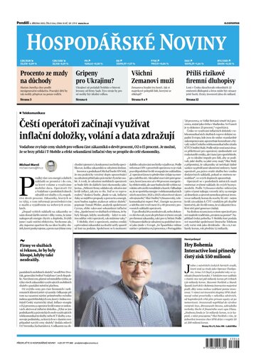 Obálka e-magazínu Hospodářské noviny 046 - 6.3.2023