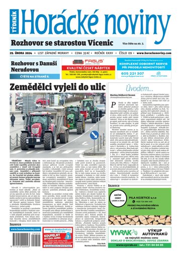 Obálka e-magazínu Horácké Noviny 9/2024
