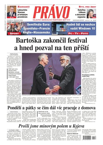 Obálka e-magazínu Deník Právo 8.7.2024