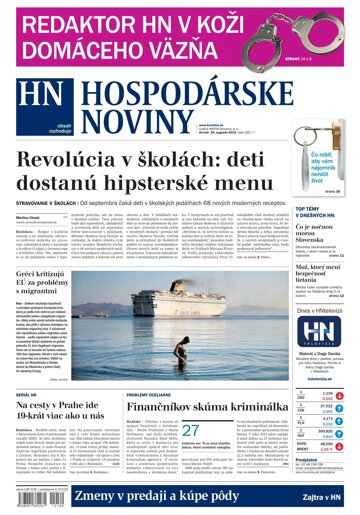 Obálka e-magazínu Hospodárske noviny 20.08.2015