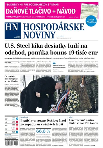 Obálka e-magazínu Hospodárske noviny 20.01.2016