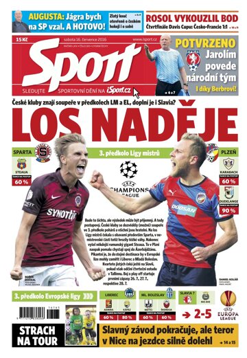Obálka e-magazínu Sport 16.7.2016