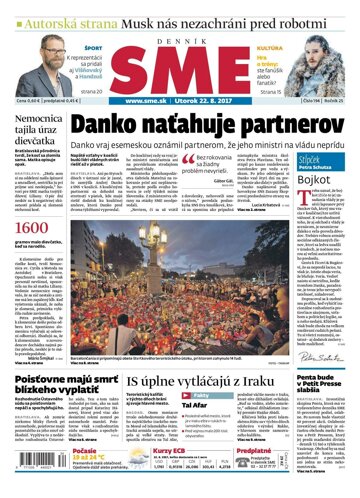 Obálka e-magazínu SME 22.8.2017