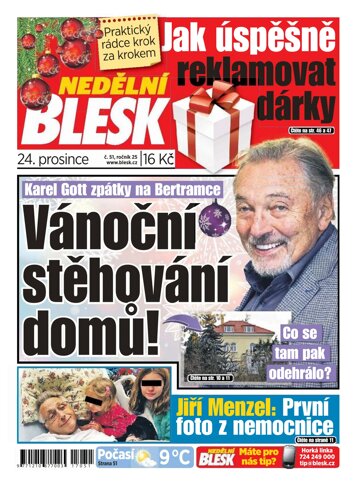 Obálka e-magazínu Nedělní Blesk 24.12.2017