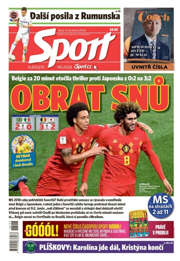 Obálka e-magazínu Sport 3.7.2018