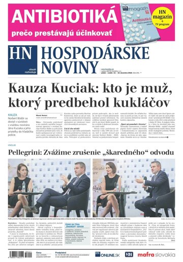 Obálka e-magazínu Hospodárske noviny 14.12.2018