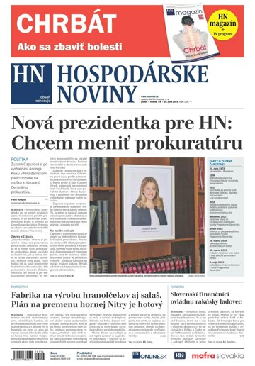 Obálka e-magazínu Hospodárske noviny 14.06.2019