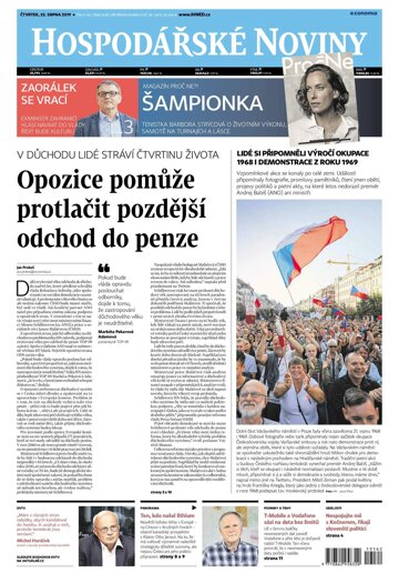 Obálka e-magazínu Hospodářské noviny 162 - 22.8.2019