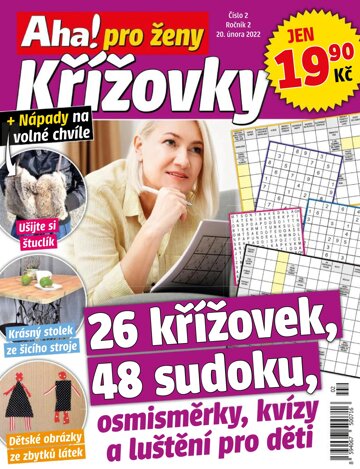 Obálka e-magazínu Aha! pro ženy křížovky 2/2022