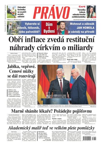 Obálka e-magazínu Deník Právo 22.3.2023