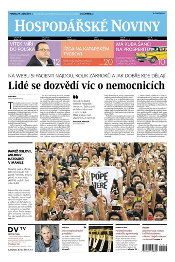 Obálka e-magazínu Hospodářské noviny 012 - 19.1.2015