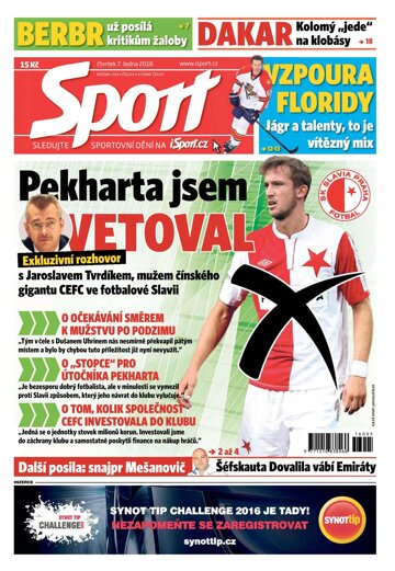 Obálka e-magazínu Sport 7.1.2016