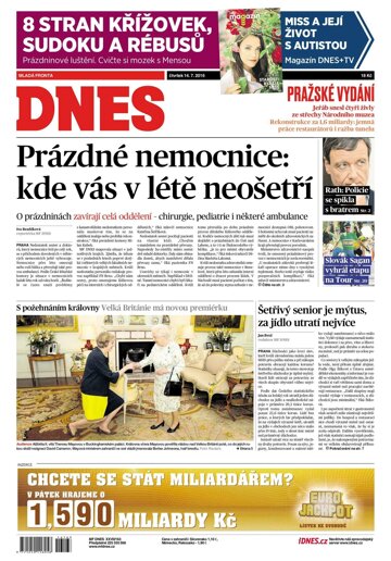 Obálka e-magazínu MF Dnes 14.7.2016