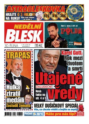 Obálka e-magazínu Nedělní Blesk 30.10.2016