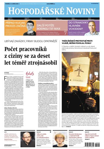 Obálka e-magazínu Hospodářské noviny 008 - 13.1.2020