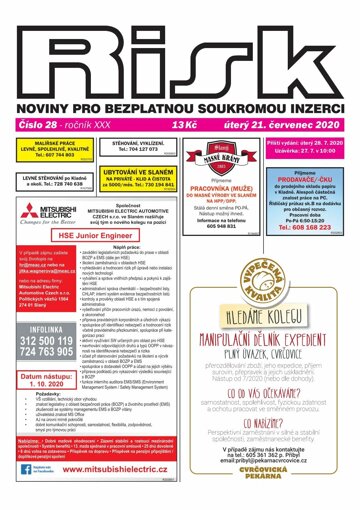 Obálka e-magazínu Risk 28/2020