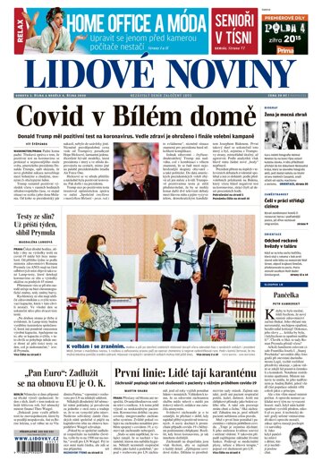 Obálka e-magazínu Lidové noviny 3.10.2020