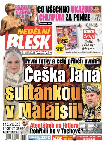 Obálka e-magazínu Nedělní Blesk 3.9.2023