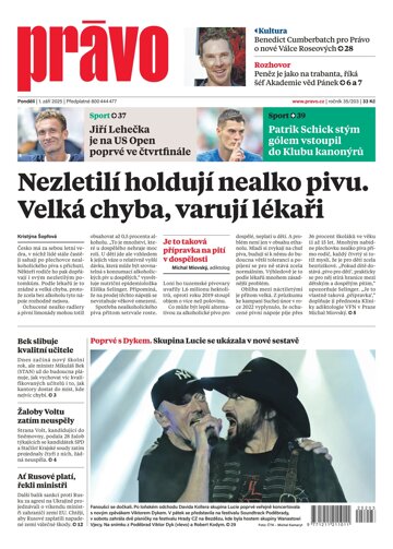 Obálka e-magazínu Deník Právo 1.9.2025