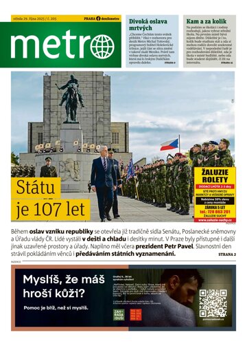 Obálka e-magazínu deník METRO 29.10.2025
