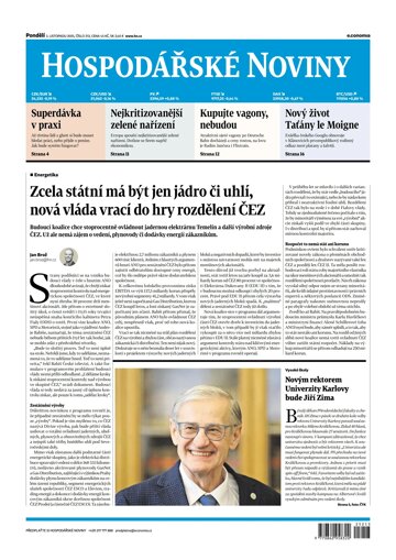 Obálka e-magazínu Hospodářské noviny 213 - 3.11.2025