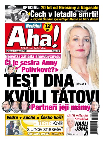 Obálka e-magazínu Nedělní AHA! 9.8.2015