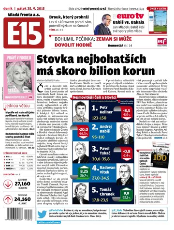 Obálka e-magazínu E15 25.9.2015