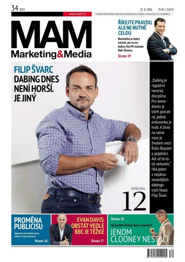 Obálka e-magazínu Marketing & Media 34 - 22.8.2016