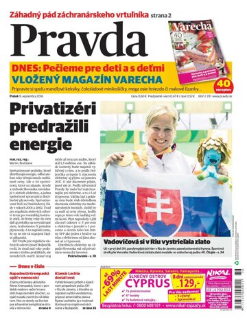 Obálka e-magazínu Pravda 9. 9. 2016