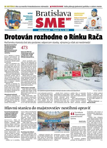 Obálka e-magazínu SME MY Bratislava 11/1/2019