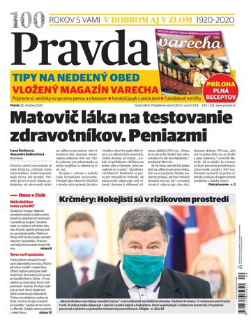 Obálka e-magazínu Pravda 30. 10. 2020