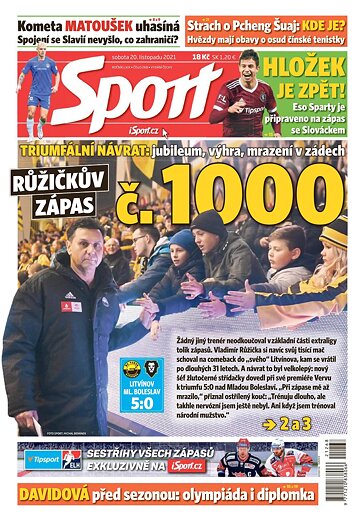 Obálka e-magazínu Sport 20.11.2021