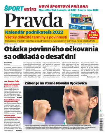 Obálka e-magazínu Pravda 11. 1. 2022