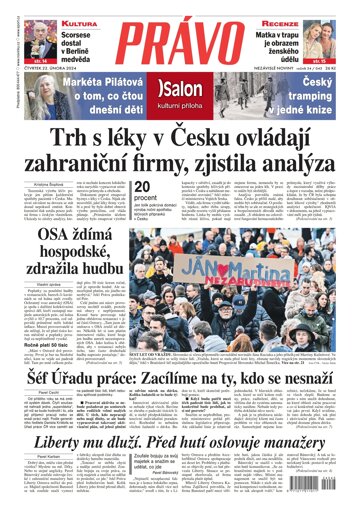 Obálka e-magazínu Deník Právo 22.2.2024