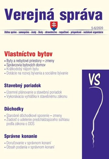 Obálka knihy VS 5-6/2020 sk – Stavebné konanie a vlastníctvo bytov, Stavebné povolenie - postup