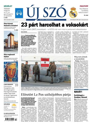 Obálka e-magazínu Új Szó 8.12.2015