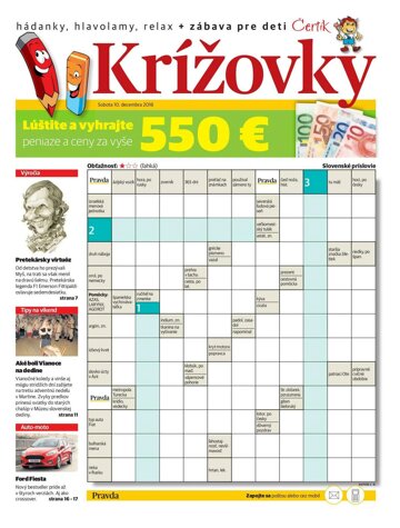 Obálka e-magazínu Krížovky 10. 12. 2016