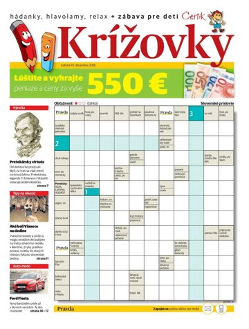 Obálka e-magazínu Krížovky 10. 12. 2016