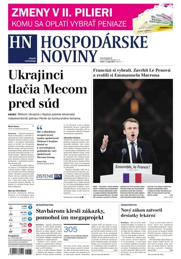 Obálka e-magazínu Hospodárske noviny 09.05.2017