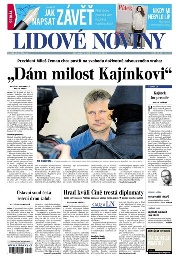 Obálka e-magazínu Lidové noviny 12.5.2017