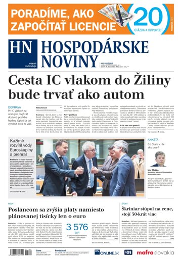 Obálka e-magazínu Hospodárske noviny 05.12.2017