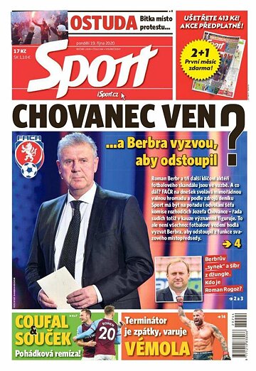 Obálka e-magazínu Sport 19.10.2020