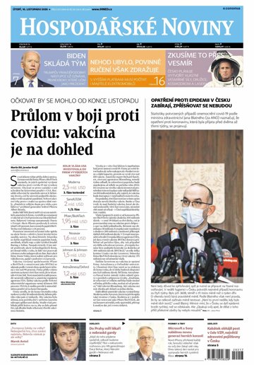 Obálka e-magazínu Hospodářské noviny 217 - 10.11.2020