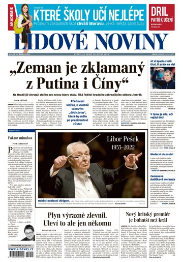 Obálka e-magazínu Lidové noviny 25.10.2022