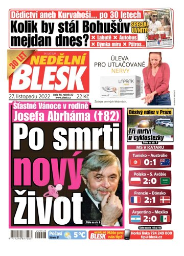 Obálka e-magazínu Nedělní Blesk 27.11.2022