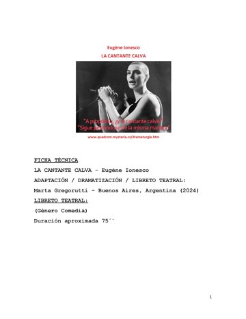 Obálka knihy Cantante calva