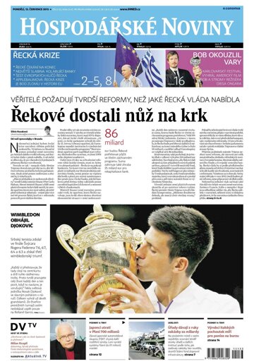 Obálka e-magazínu Hospodářské noviny 133 - 13.7.2015
