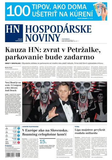 Obálka e-magazínu Hospodárske noviny 28.10.2015